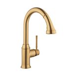 hansgrohe Talis C Kitchen Faucet 1-Handle 15-inch Tall Pull Down Sprayer in Brushed Gold Optic, 04215250