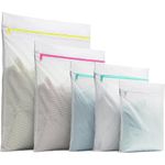 Ram® 5 Pieces Reusable Laundry Bag With Zip Zip Up Laundry Mesh Laundry Bag For Delicates Blouse Hosiery Underwear Bra Lingerie Baby Clothes