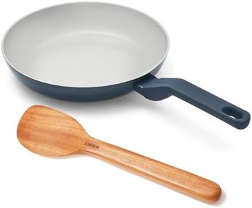 Ember Cookware Arcilla Ceramic Non-Stick Frying Pan 24cm | ISI Certified | Matching Handle | 1x Spatula | Induction Safe | Non Toxic Fry Pan | PFAS & PTFE Free | Florence Series | Blue