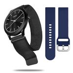 Matrix Swap Analog Black Dial Watch with Interchangeable Straps for Men & Boys (Black Chain & Blue)