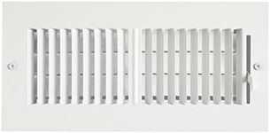 Built Industrial White Air Vent Register, 4x10 Vent Cover with Damper for Wall or Ceiling Vent for HVAC Systems with 9.25 x 3.25 Inch Opening - Wall Vent - Air Wall Register - Ceiling Register