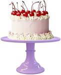 KLASKWARE Round Cake Stand Purple 11" Melamine Cake Display Stand Dessert Cupcake Display Tray for Christmas,Graduation,Wedding,Birthday,Party,Baby Shower,Anniversary,Ceremony