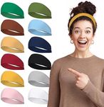 LOTUS78, Pack of 12 Wide Headbands for Women Non Slip, Fashionable Sports Hair Bands for Women's Hair, Soft Elastic Stretchy Head bands, Yoga Workout Headbands for Women Daily Fashion(Feel icon)