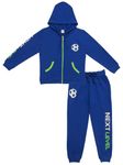 Clothe Funn Boys Winter Tracksuit, Hood Jacket & Track Pant Set (13-14 Years, Boys Hood Jacket With Track Pant, Royal)