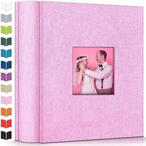 Artfeel Photo Album 4x6 with 1000 Pockets,Slip-in Picture Albums,Linen Cover Memory Book with Front Window,White Page Vertical Photo Book for Wedding,Family,Anniversare,Baby,Vacation