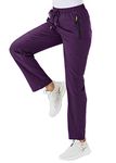 TBMPOY Women's Outdoor Hiking Athletic Pants Camping Fishing Quick Dry Breathable Stretch Trousers(Purple US L)