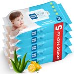 Mee Mee Soft Gentle Baby Wet Wipes (72 Wipes) Pack of 5 | Infused with Aloevera and Lemon Extract | Paraben & Sulfate Free | Cleansing Wipes | Wipes Combo for Babies