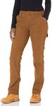 Dickies Women's Relaxed Straight Carpenter Duck Pant, Rinsed Brown Duck, 2