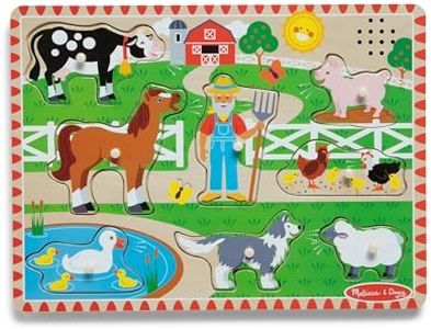 Melissa & Doug Old MacDonald's Farm Sound Puzzle with Light-Activated Sound Effects