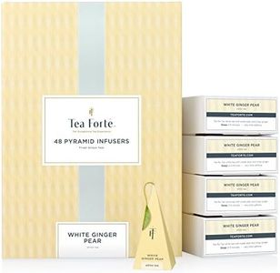 Tea Forté BULK PACK White Ginger Pear White Tea, 48 Handcrafted Pyramid Tea Infusers