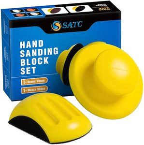 S SATC Sanding Blocks 5 Inch Hook and Loop Sanding Block 2 PCS Round and Mouse Hand Sanding Block for Wood Furniture Restoration Home Arts and Crafts
