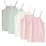 Yintry 5 Pack Girls Cami Vests Soft Sleeveless Kids Undershirts Plain Tank Tops for Toddler Racerback Ballet Dancewear