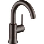 Delta Faucet Trinsic Single Hole Swivel Spout Bathroom Faucet, Oil Rubbed Bronze Bathroom Sink Faucet, Single Handle Bath Faucet, Diamond Seal Technology, Drain Assembly, Venetian Bronze 559HA-RB-DST