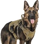 WapaW Dog Tactical Harness No-Pull Pet Harness Adjustable Outdoor Pet Vest Military Standard Material Vest for Dogs Easy Control for Small Medium Large Dogs (Large, Brown)