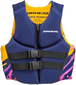 Airhead Santa Monica Life Vest Adult Mediumm Size Navy L70, Fits Chest 40-42.5 inch