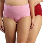 Morph | Panty for Pregnant Women | with High Waist | Over The Belly Fit | Full Back Coverage | Pregnancy & Post Delivery | Plus Size | Pack of 2 | Light Pink & Maroon | 5XL