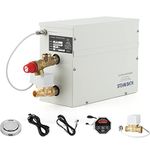 CGOLDENWALL 3KW Home Steam Sauna Generator Kit 220V, Ideal for Sauna/Shower/Bath/SPA, with Self-draining System, LED Digital Controller 35-55℃ for 3 m³ Space Heating