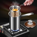 Frafuo Deep Fryer Pot Small Deep Fryer Stainless Steel Frying Pot With Oil Drip Drainer Basket Glass Lid Cookware for French Fries Shrimp Chicken Wings and Shrimp