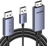 UGREEN Bi-directional HDMI to DisplayPort Cable 4K@60Hz 2K@144Hz 1080P@240/120Hz Active DP HDMI HDR HDCP Adapter Compatible for PS5 PS4 Xbox Switch Laptop PC DVD Player TV Graphic Card Monitor(2M)