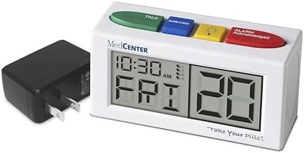 MEDCENTER Talking Alarm Clock, Medication Pill Reminder Clock, Talking Alarm Clock for Dementia, Hearing, Visually impaired Seniors-Digital Clock with Multiple Easy Set Alarms Ex Large White