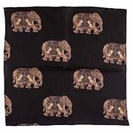 The Tie Hub Grey Elephant Print Microfiber Pocket Square For Men