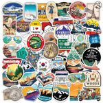 CodersParadise Pack of 60 - Travel Stickers for Laptop, Luggage Bags, Journal, Bike, Scrapbook - Waterproof, Self Adhesive, Residue Free