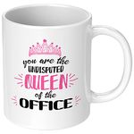 You are the Undisputed Queen of the Office Ceramic Coffee Mug Funny Birthday Gift for Coworker Boss Gag Gift for Woman New Job Gift Job Humor Tea Cup 11 oz