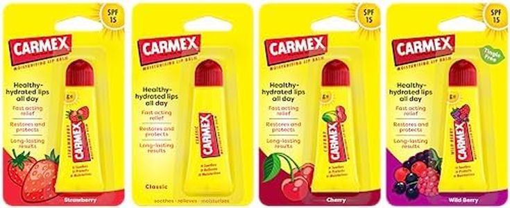 Carmex Original, Cherry, Strawberry & Mint Tube 4-Pieces Mixed Pack SPF15