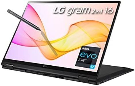 LG 2023 Gram 16" 2-in-1 Ultralight Laptop WQXGA IPS Touch Intel EVO i7-1360P 32GB RAM 1TB(512x2) NVMe SSD Iris Xe Graphics WiFi AX Backlit Fingerprint Fullday Battery Windows 11 Pro w/Pen and RE USB