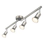 Defurhome LED Ceiling Light Rotatable, 4 Way Adjustable Modern Ceiling Spotlights(Matte Nickel) for Kitchen, Living Room, Bedroom,Including 4 x 4 W GU10 Led Bulbs(400LM, Warm White)