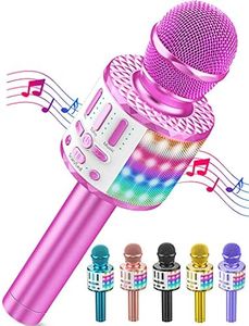 Wireless Karaoke Microphone for Kids, Bluetooth Microphone with LED Lights for Singing, Birthday Gifts Christmas Stocking Toys for 3 4 5 6 7 8 9 10-14 Year Old Boys Girls