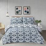 GW CLASSY OUTFIT Luxury Print Bedding Set Duvet Cover Set 3 Piece Bedding Bedding Quilt Cover Single Double King Set Print Birds Geometric Leafs Pinch design (Grey Intelligent Design, Super King)