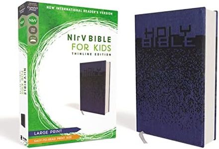 NIrV, Bible for Kids, Large Print, Leathersoft, Blue, Comfort Print: Thinline Edition