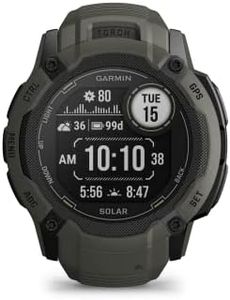 Garmin Instinct 2X Solar, Large Rugged GPS Smartwatch, Built-in Sports Apps and Health Monitoring, Solar Charging and Ultratough Design Features, Moss