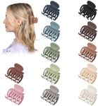 12 Pack 1.6" Hair Claw Clips for Women Thin Fine Hair, Mini Matte Medium Hair Clips