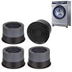 4 Pack Washing Machine Feet Pads with Suction Cup, Anti Vibration Rubber, Shock and Noise Cancelling Washing Machine Stabilizer Support for Washer and Dryer, Reduce Noise, Anti Slip, Protect Floor