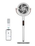 Dreo 43 Inch Smart Pedestal Fan for Bedroom, 25dB Silent Standing Fan with Remote, 120°+105° Oscillating Air Circulator Fan, 6 Modes, 8 Speeds, Works with Alexa/Google, PolyFan 513S, White