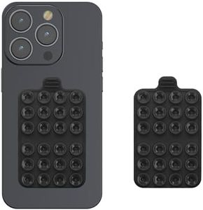 kwmobile Suction Cup Phone Holders (Set of 2) - Double Sided Holder Compatible with iPhone and Compatible with Android - Black/Black