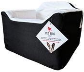 Dog Puppy Pet Soft Car Booster Safety Seat Travel Safe, in Small & Medium, 6 Available Colours (Medium (32 x 55 x 55cm), Black)