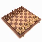 Cockatoo 16 Inches Wooden Handcrafted Magnetic Chessboard Set|Tournament-Style Chess Set with Premium Build,Magnetic Pieces|Chess Board for Kids & Adults|Brown