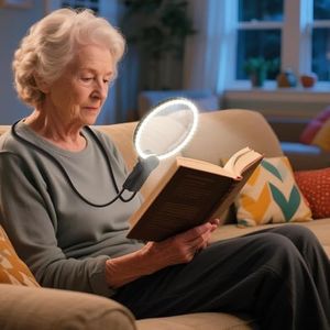 2500mAh Magnifying Glass with Light, 5X Hands Free Magnifier for Reading