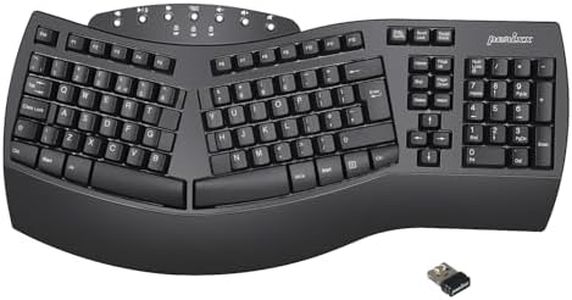 Perixx PERIBOARD-612 Wireless Ergonomic Split Keyboard with Dual Mode 2.4G and Bluetooth Features, Compatible with Windows 10 and Mac OS X System, Black, UK Layout