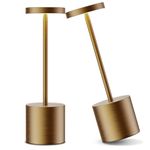 2 Pack Cordless Table Lamps Rechargeable,5000mAh Battery Operated LED Table Light,3 Level Stepless Dimmable,Portable Modern Small Desk Lamp,for Party Patio Dining Restaurant Outdoor (Bronze)