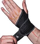 HiRui 2 Pack Wrist Compression Strap and Wrist Brace Sport Wrist Support for Fitness, Weightlifting, Tendonitis, Carpal Tunnel Arthritis, Pain Relief-Wear Anywhere-Adjustable (Black)