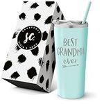 Best Grandma Ever Insulated Tumbler Cup with Straw and Lid - Grandparent Coffee Mug - World's Best Grandma Gift from Grandkids for Birthday - New Grandma Tumbler - Grandma Gifts