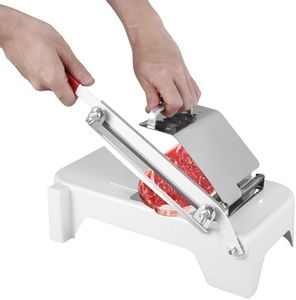 Manual Frozen Meat Slicer,Stainless Steel Frozen Meat Slicer,Adjustable Thickness Meat Cutter,Easy Use Easy Clean Manual Meat Slicer,Waterproof Rustproof Meat Slicer for Home Cooking of Hot Pot BBQ