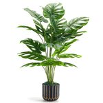 Der Rose Fake Plants Artificial Plants Tall 71cm Adjustable Faux Monstera Plants Indoor Outdoor for Home Bedroom Living Room Bathroom Decor