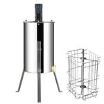 Uargd Electric Honey Extractor, 2/4 Frame Honey Spinner, Stainless Steel Beekeeping Tool, Honeycomb Drum with Lid, Adjustable Stand Apiary Centrifuge Equipment