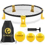 Funeslaball Outdoor Ball Game Set, Roundnet Game Set Standard 3 Balls Kit With Drawstring Bag for Garden Beach Park Backyard and Indoor