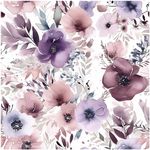 HAOKHOME 93349 Floral Peel and Stick Wallpaper Removable Wall Paper Mauve/Purple/White Vinyl Stick on Wall Contact Paper 17.7in x 32.8ft